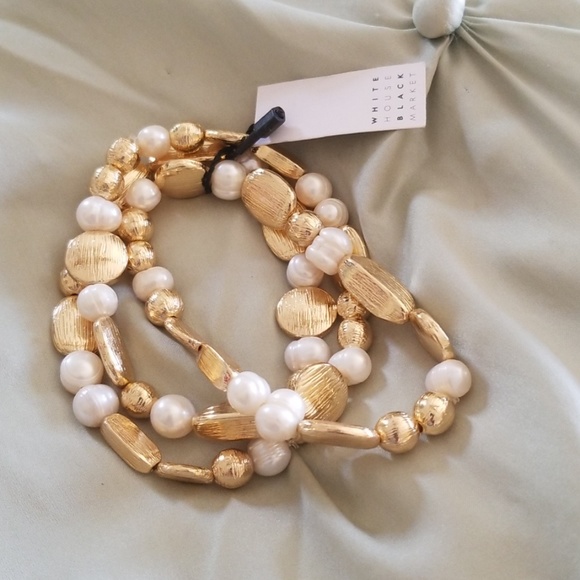 WHBM Pearl and Gold Bracelets, NWT - Picture 2 of 2